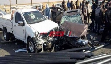 مصرع مواطن وإصابة 7 أخرين إثر حادث تصادم 4 سيارات طريق الإسماعيلية الصحراوى