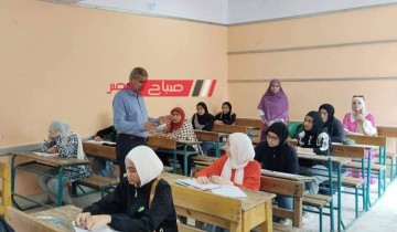 طلاب الشهادة الإعدادية بدمياط يؤدون امتحان الهندسة في الترم الثاني 2024