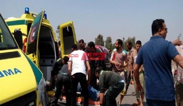 اصابة شخصان في حادث انقلاب ميكروباص على طريق رأس البر بدمياط