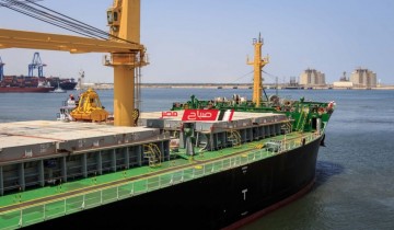 تصدير 65 الف طن غاز مسال ووصول 63 الف طن قمح روسي الى ميناء دمياط