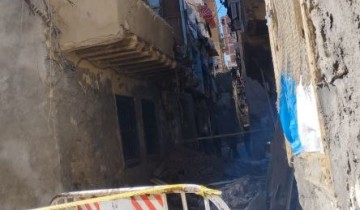انهيار أجزاء من عقار مأهول بالسكان بمنطقة كرموز في الإسكندرية