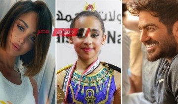 تامر حسني وبسمة بوسيل يحتفلان بفوز ابنتهما في الجمباز
