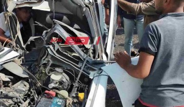 اصابة شخصان في حادث سيارة نقل على الطريق الدولي بالقرب من دمياط الجديدة