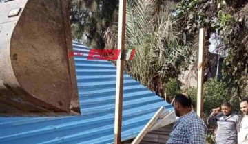 التصدي لاعمال انشاء جراج مخالف بمدينة كفر البطيخ في دمياط