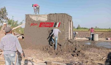 ايقاف اعمال بناء مخالفة في قرية الوسطاني بدمياط