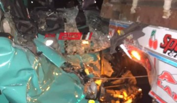اصابة شخصين جراء حادث تصادم سيارتين على طريق السلام بدمياط