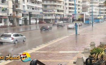 هطول أمطار غزيرة بعدة مناطق في الإسكندرية