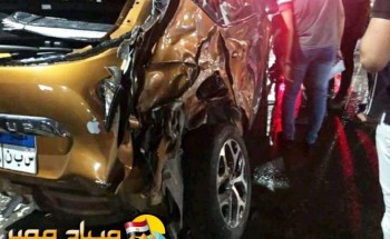 بالصور إصابة 6 أشخاص في تصادم 6 سيارات بكورنيش الإسكندرية