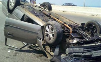 إصابة شخصين جراء حادث إنقلاب سيارة ملاكى بمحور المشير طنطاوى