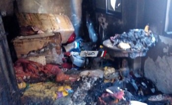 بالصور.. نشوب حريق داخل شقة سكنية بحى الجمرك بالإسكندرية
