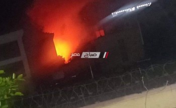 إخماد حريق هائل شب في مشتل مدينة راس البر بدمياط (صورة)