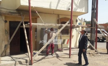 رئيس محلية دمنهور يتفقد اعمال دهان المباني بلون موحد