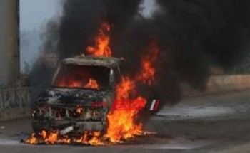 تفحم سيارة ملاكي أثناء سيرها في دمياط دون إصابات