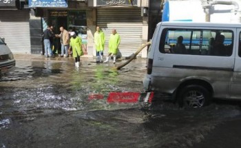 تراكم مياه الأمطار فى العديد من أحياء الإسكندرية