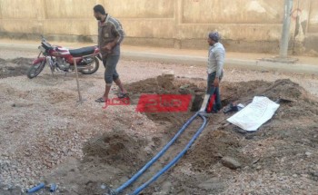 إصلاح كسر ماسورة مياه في حى المنتزه في الإسكندرية