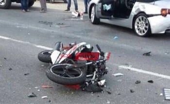 دراجة بخارية تدهس طفل في حادث مروع بدمياط