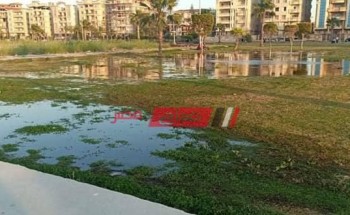 بالصور غرق حدائق دمياط الجديدة في المياه قبل ساعات من الإحتفال بموسم شم النسيم