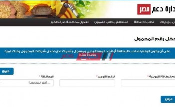 رابط موقع دعم مصر الرسمي على شبكة الإنترنت لخدمات بطاقة التموين