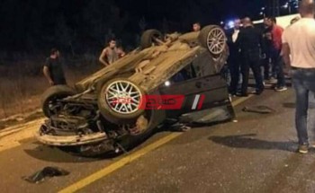 مصرع شخص وإصابة 7 آخرين أثر حادث إنقلاب مرورى فى بنى سويف