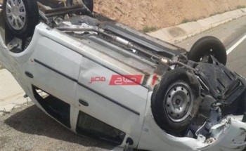مصرع مواطن وإصابة 7 أخرين إثر حادث انقلاب سيارة فى المنوفية