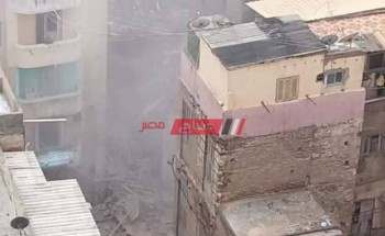 انهيار أجزاء من عقارين بحي الجمرك بسبب الطقس السيء بالإسكندرية