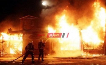 الحماية المدنية تسيطر على حريق نشب بكافتيريا فى شارع سياحى ببورسعيد