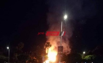 تفاصيل اشتعال النيران داخل حديقة الشلالات في الإسكندرية