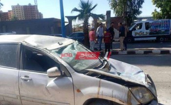 إنقلاب سيارة ملاكى دون إصابات بطريق رأس البر – دمياط
