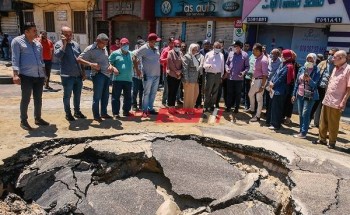 هبوط أرضي مفاجئ بسبب كسر خط رئيسي في منطقة المنتزه بمحافظة الإسكندرية