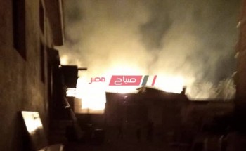 بالفيديو النيران تلتهم ورشة موبليات في قرية السنانية بدمياط دون اصابات