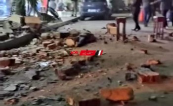 انهيار شرفة عقار ووفاة شخصان في أول أيام نوة الفيضة الصغرى علي الإسكندرية