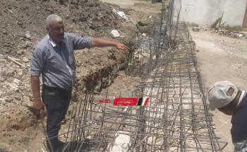 ايقاف حالة تعدي بالبناء المخالف في قرية البساتين بدمياط