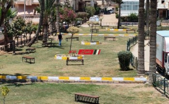 رفع كفاءة حديقة مسجد الرحمة برأس البر للاستعداد لموسم صيف 2022