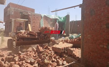 إيقاف أعمال بناء بدون ترخيص وخارج الحيز العمراني في دمياط