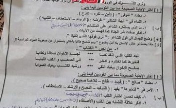 امتحانات السنوات السابقة لغة عربية للصف الثالث الاعدادي الترم الاول بالمحافظات