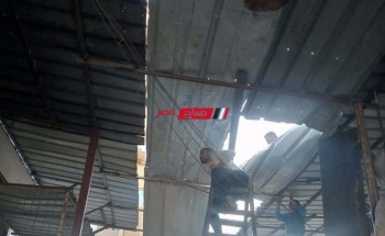 التصدي لأعمال إنشاء سقف مخالف في رأس البر بدمياط