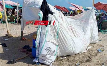 حملات مستمرة في رأس البر لازالة الخيام العشوائية من الشاطئ