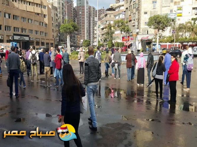 هطول أمطار خفيفة على عدة مناطق بالإسكندرية