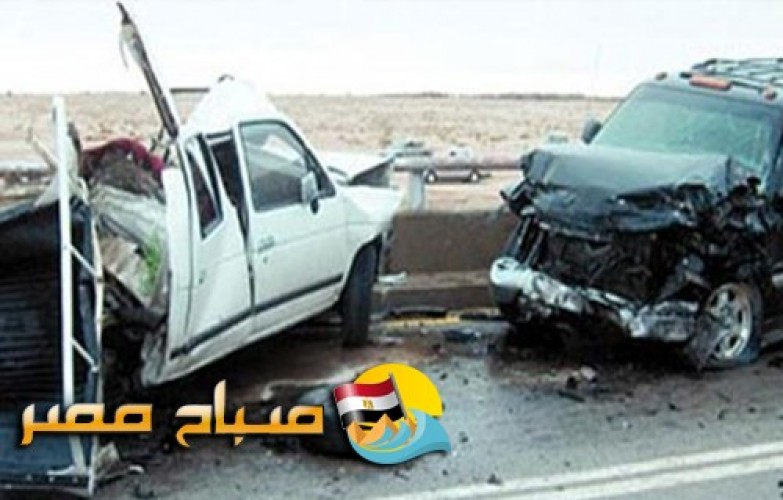 حادث تصادم سيارتين بصحراوى بنى سويف يسبب مصرع 2 واصابة 11 شخص