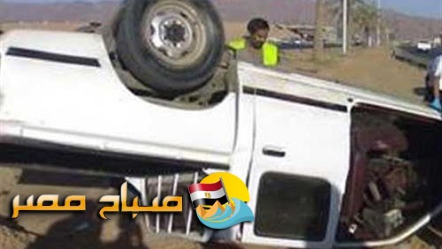 حادث انقلاب سيارة ربع نقل يسفر عن اصابة 14 عامل فى بنى سويف