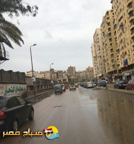هطول أمطار غزيرة على عدة مناطق بالإسكندرية صباح اليوم