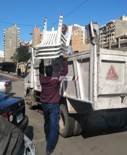 بالصور حملات إزالة إشغالات وتعديات فى نطاق حى المنتزه بالإسكندرية