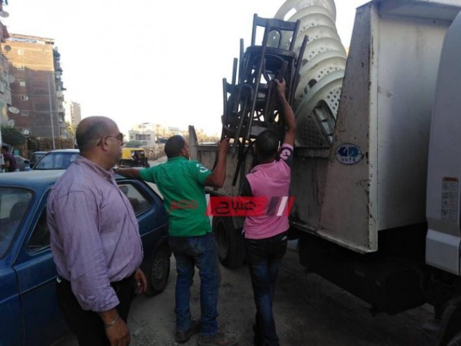 حملات إزالة إشغالات مكبرة بحي الجمرك بالإسكندرية