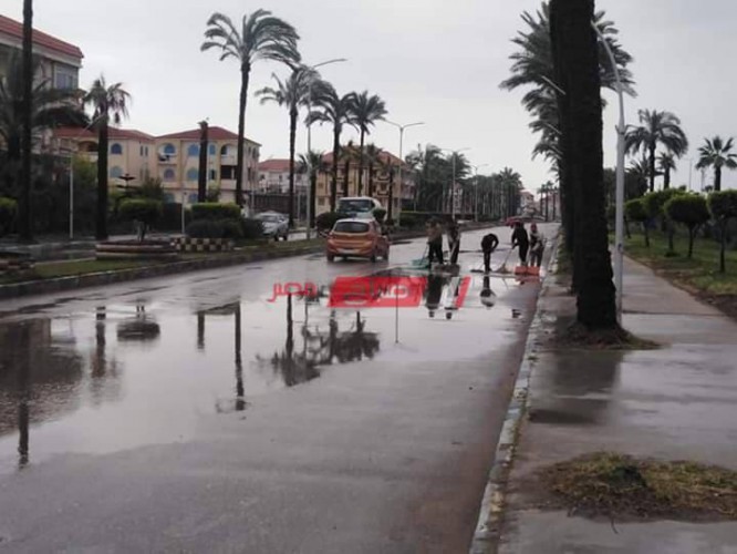 لا خسائر بشرية في دمياط بسبب موجة الأمطار الغزيرة والرياح الشديدة