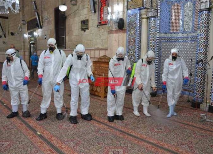 استمرار تعقيم وتطهير مساجد الإسكندرية لمنع انتشار فيروس كورونا