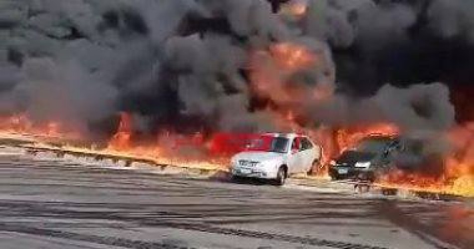 أقوال المصابين ومالكي السيارات المحترقة بسبب حريق خط البترول