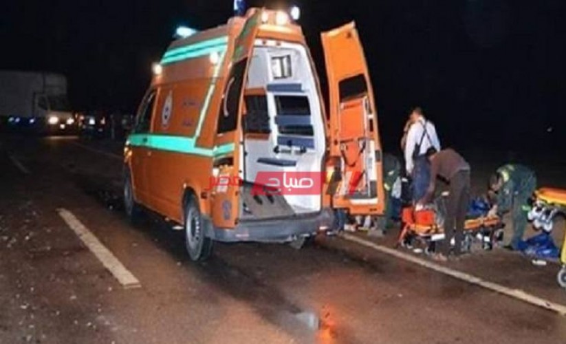 إصابة 3 أشخاص جراء حادث تصادم مروع أعلى الطريق الصحراوى فى الصف