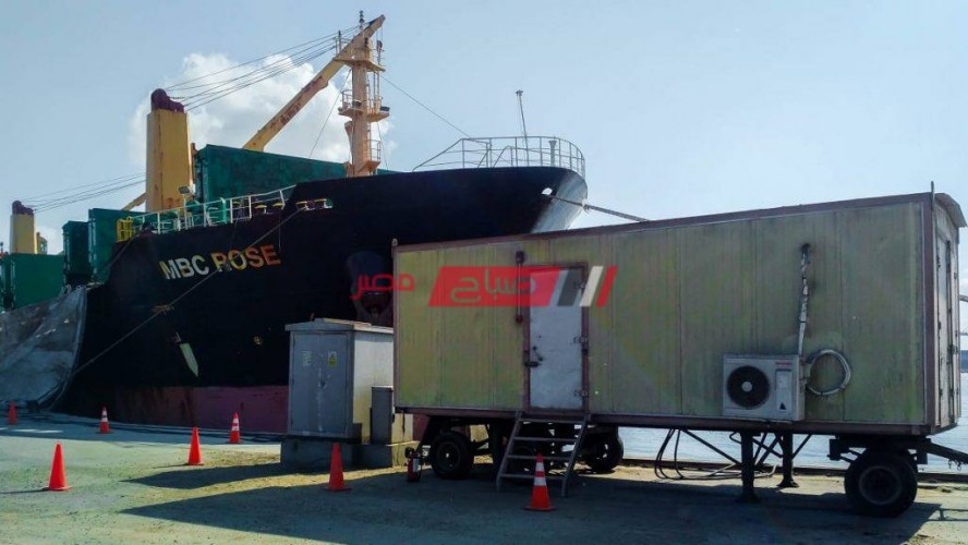تشغيل أوناش شحن وتفريغ صديقة للبيئة بالطاقة الكهربائية في ميناء دمياط