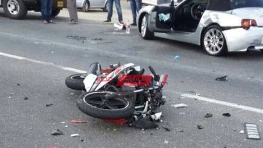 مصرع شاب إثر حادث انقلاب دراجة بخارية فى بنى سويف