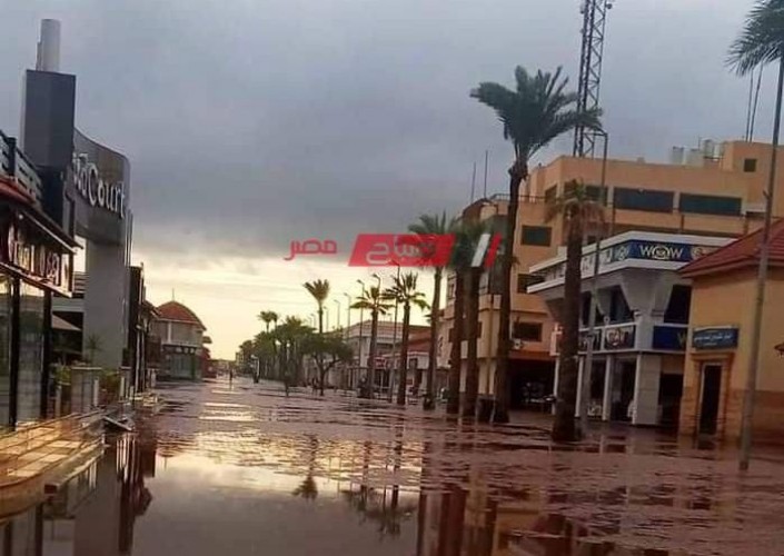سقوط أمطار خفيفة على محافظة دمياط مع انخفاض كبير في درجات الحرارة